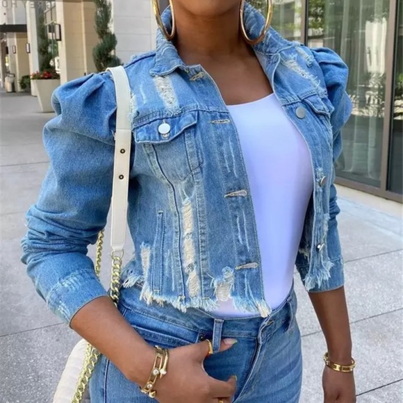 Distressed Denim Jacket - Picture 3 of 3